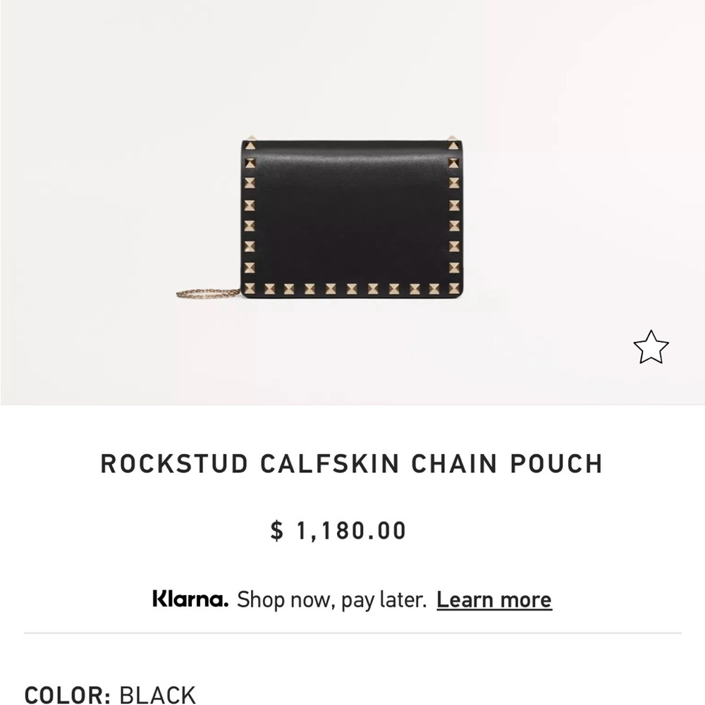 Valentino Rockstud Calfskin Chain Pouch - Black